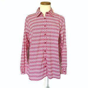 Jones New York Pink & White Button Up Shirt 1X